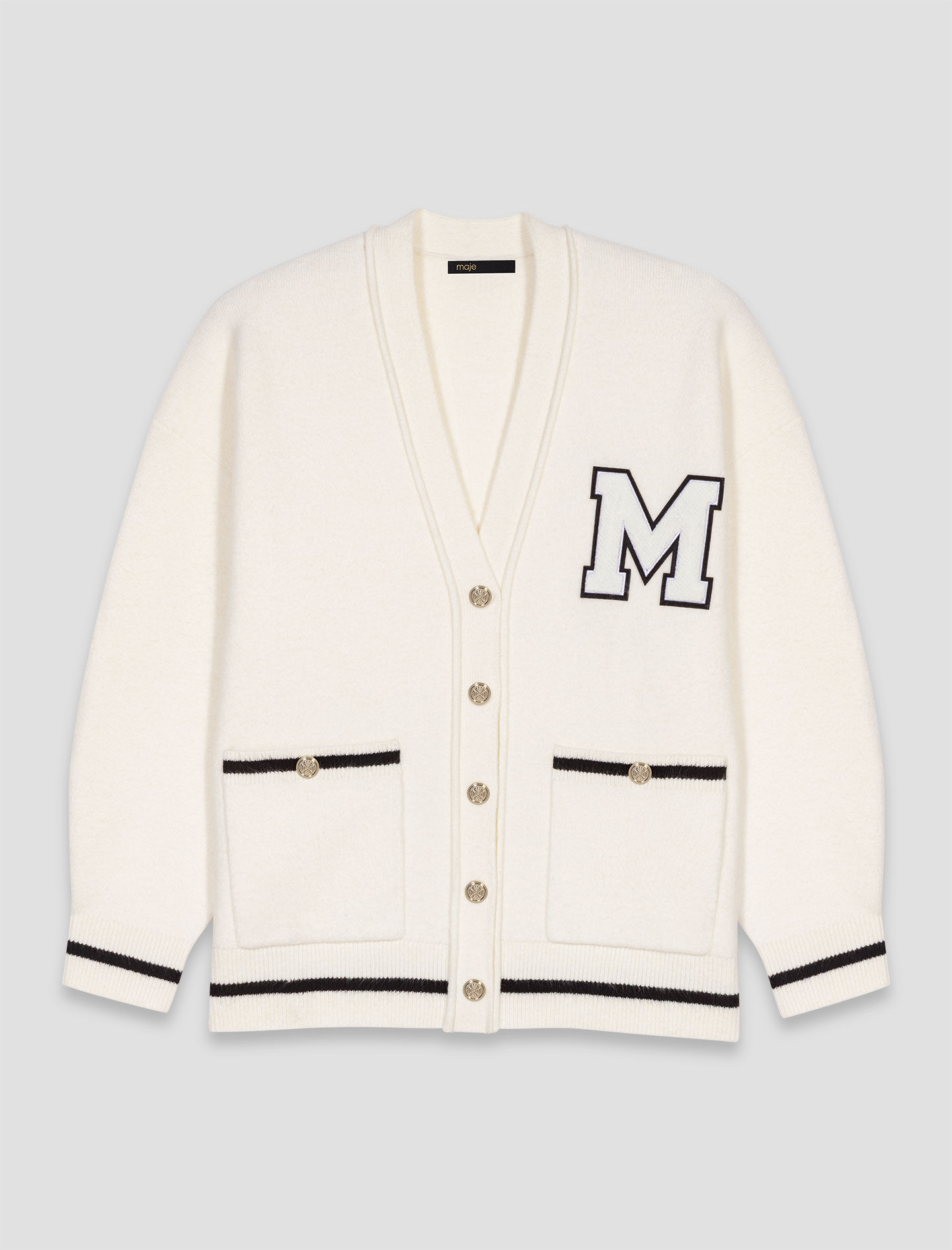 Long cardigan with embroidery White for Women | Maje