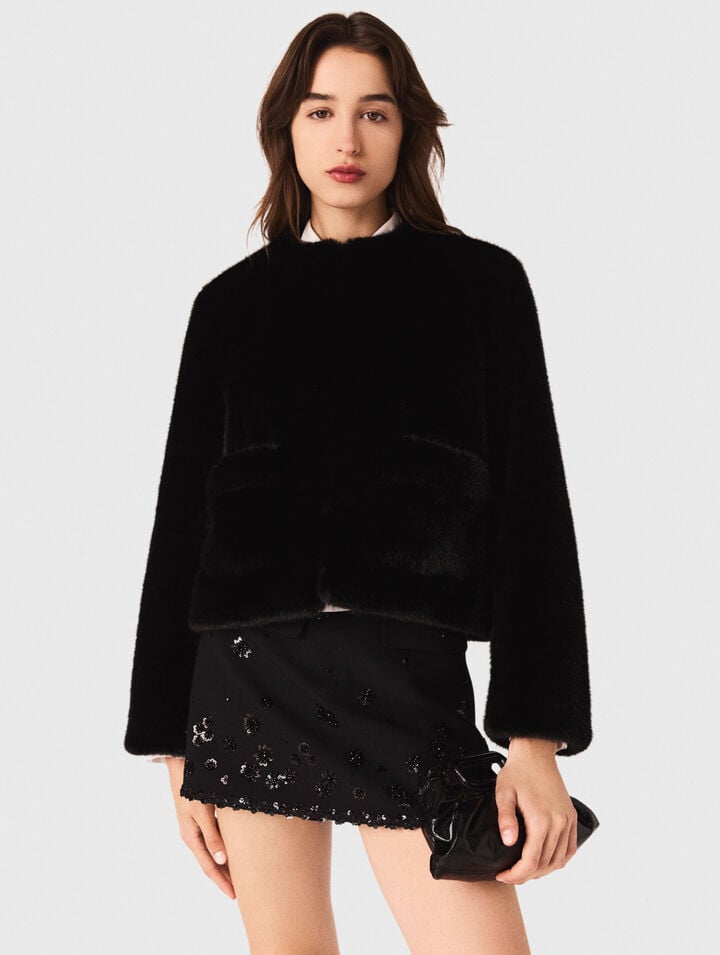 Short faux fur coat