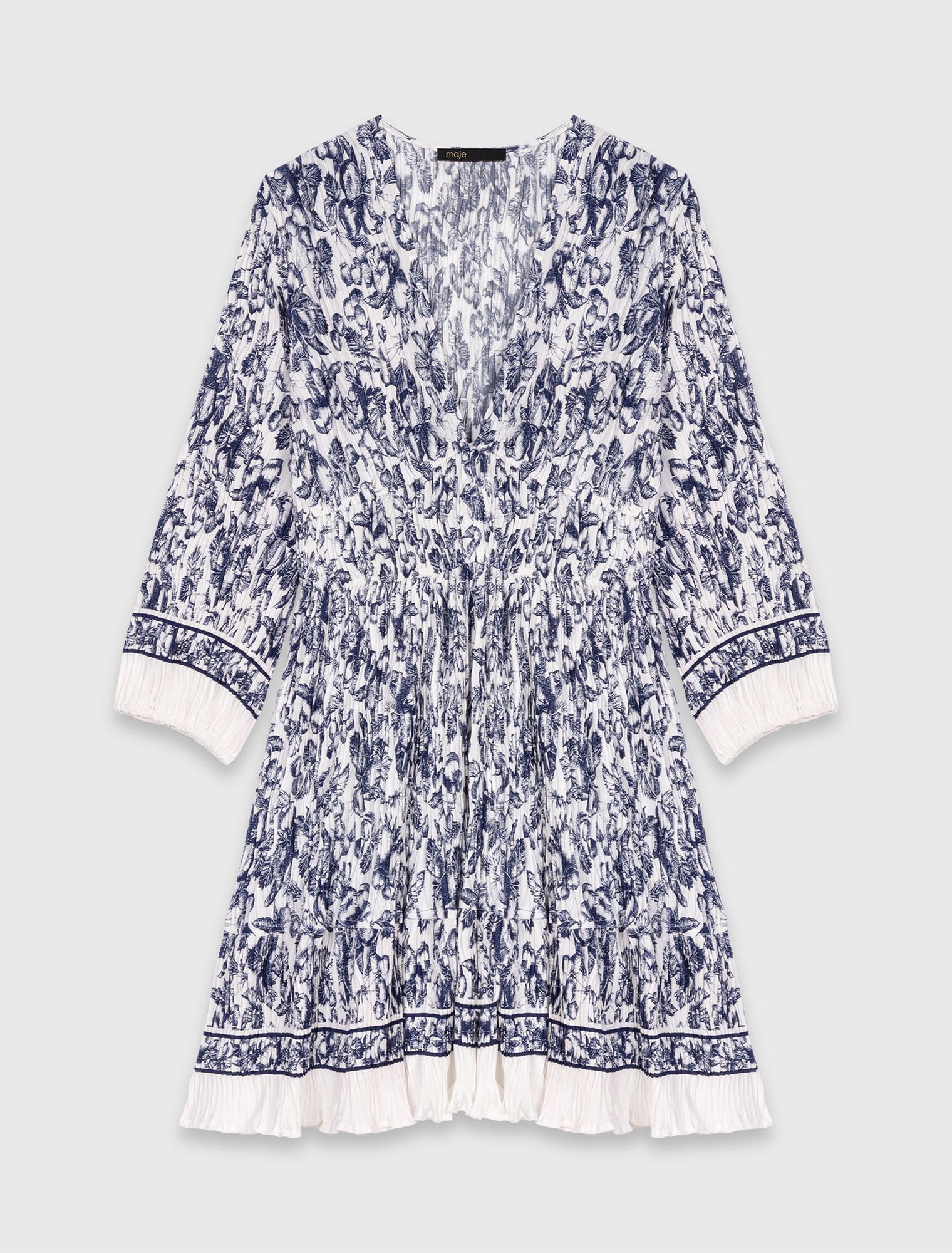 Patterned pleated dress