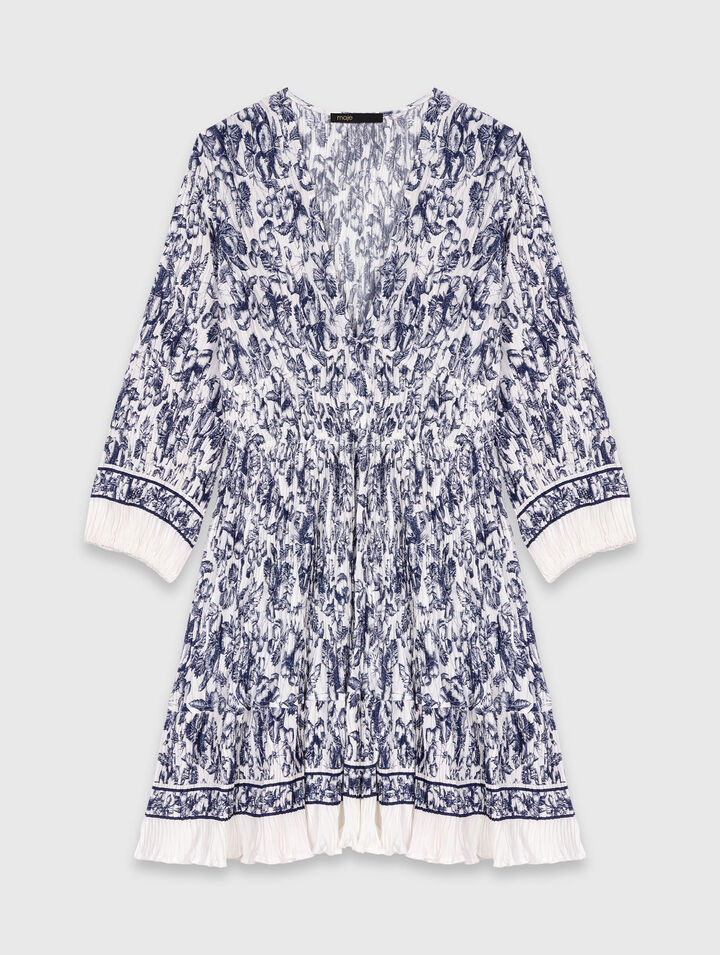 Patterned pleated dress