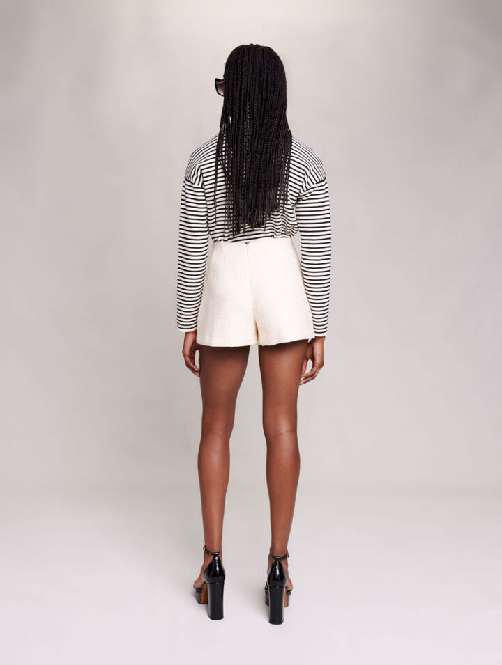 A-line shorts in tweed