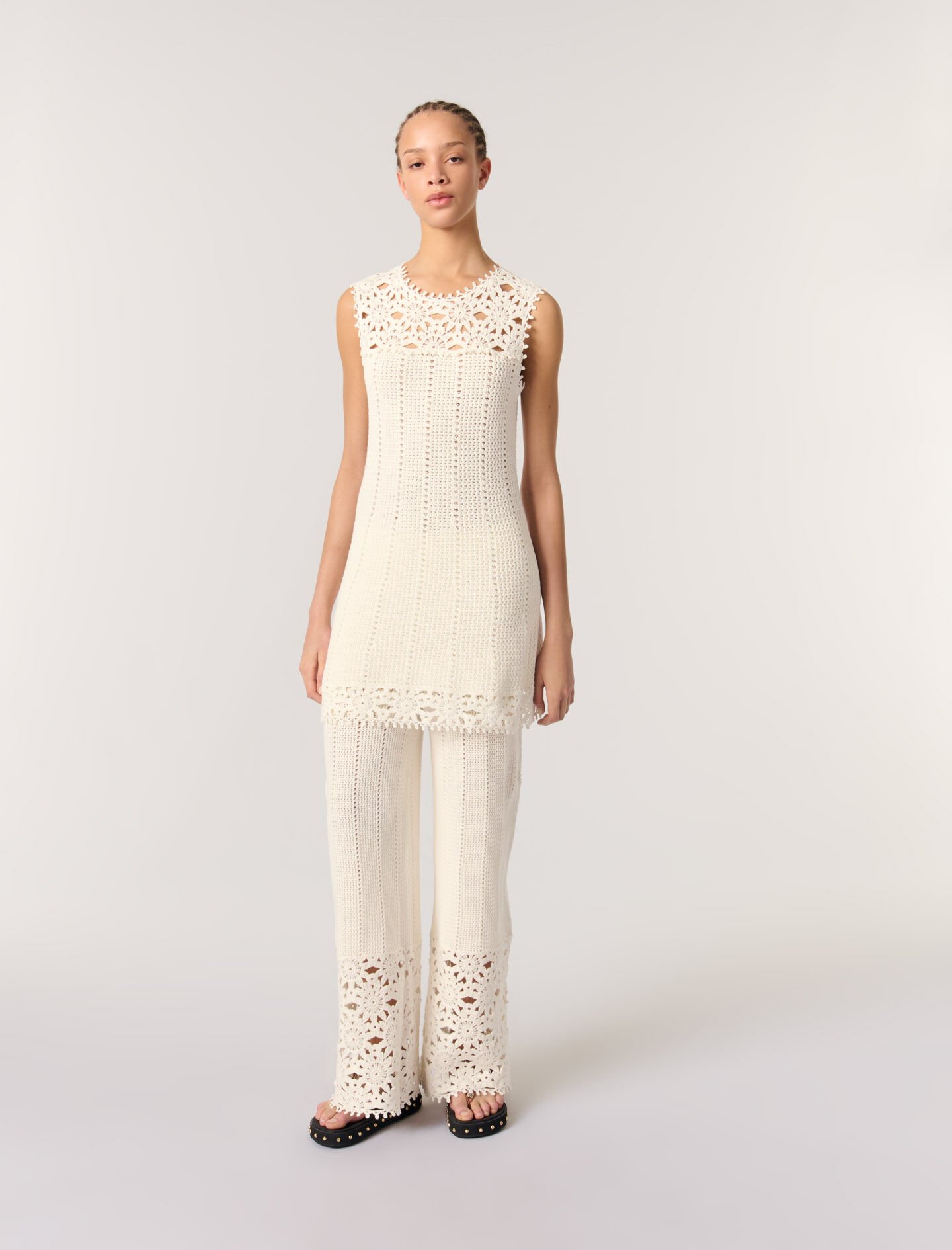 ☆mayupeach☆ Short crochet dress White for Women | Maje