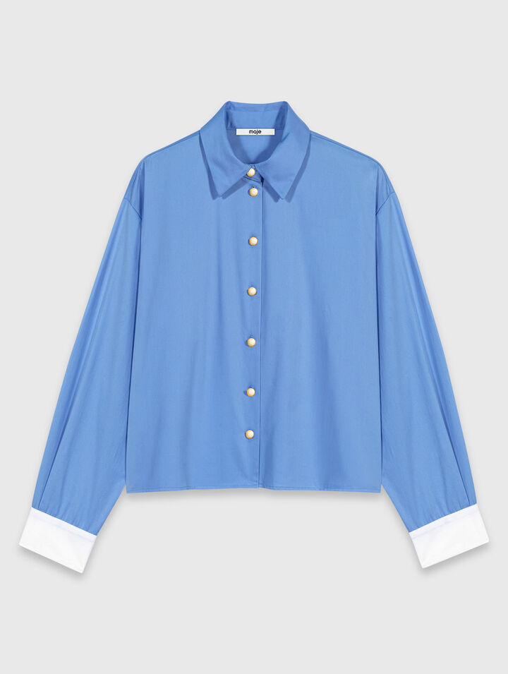 Cotton pussy bow shirt