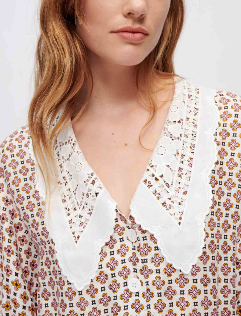 【ついに再販開始！】 with dress Printed embroidered Maje | Dresses - collar ワンピース