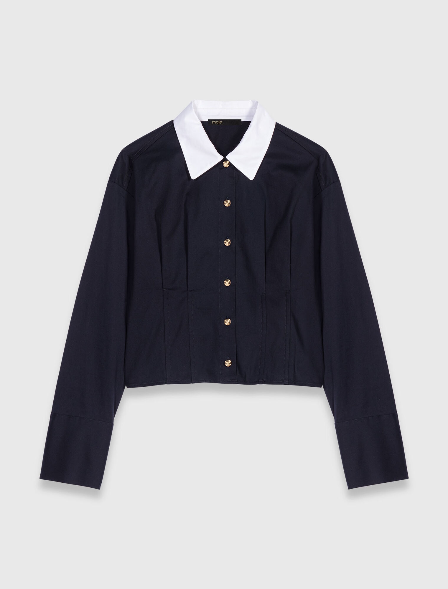 Cropped poplin shirt