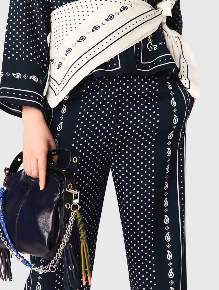 Printed fluid trousers