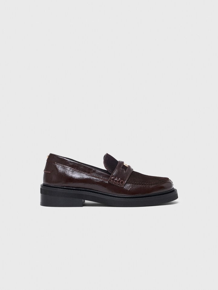 Leather and suede loafers