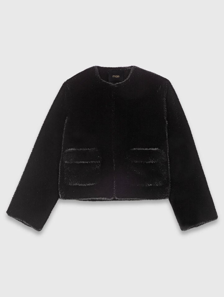Short faux fur coat