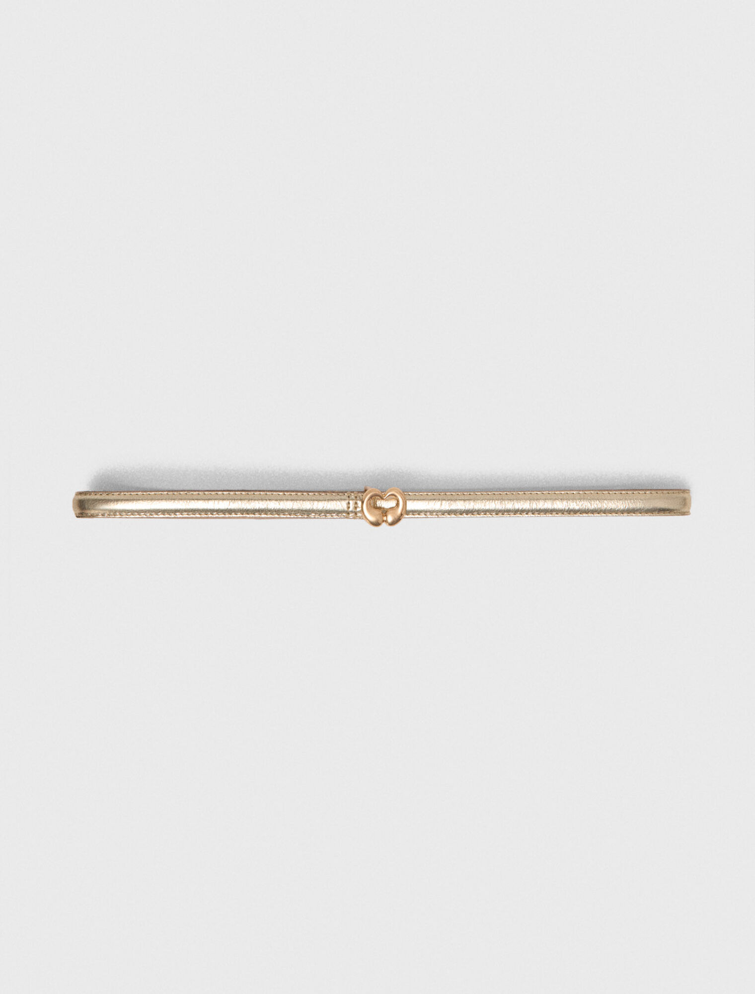 Slim metallic leather belt