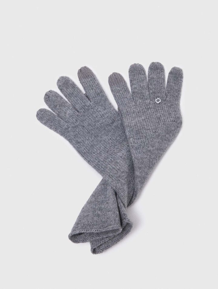 Long wool and cashmere gloves