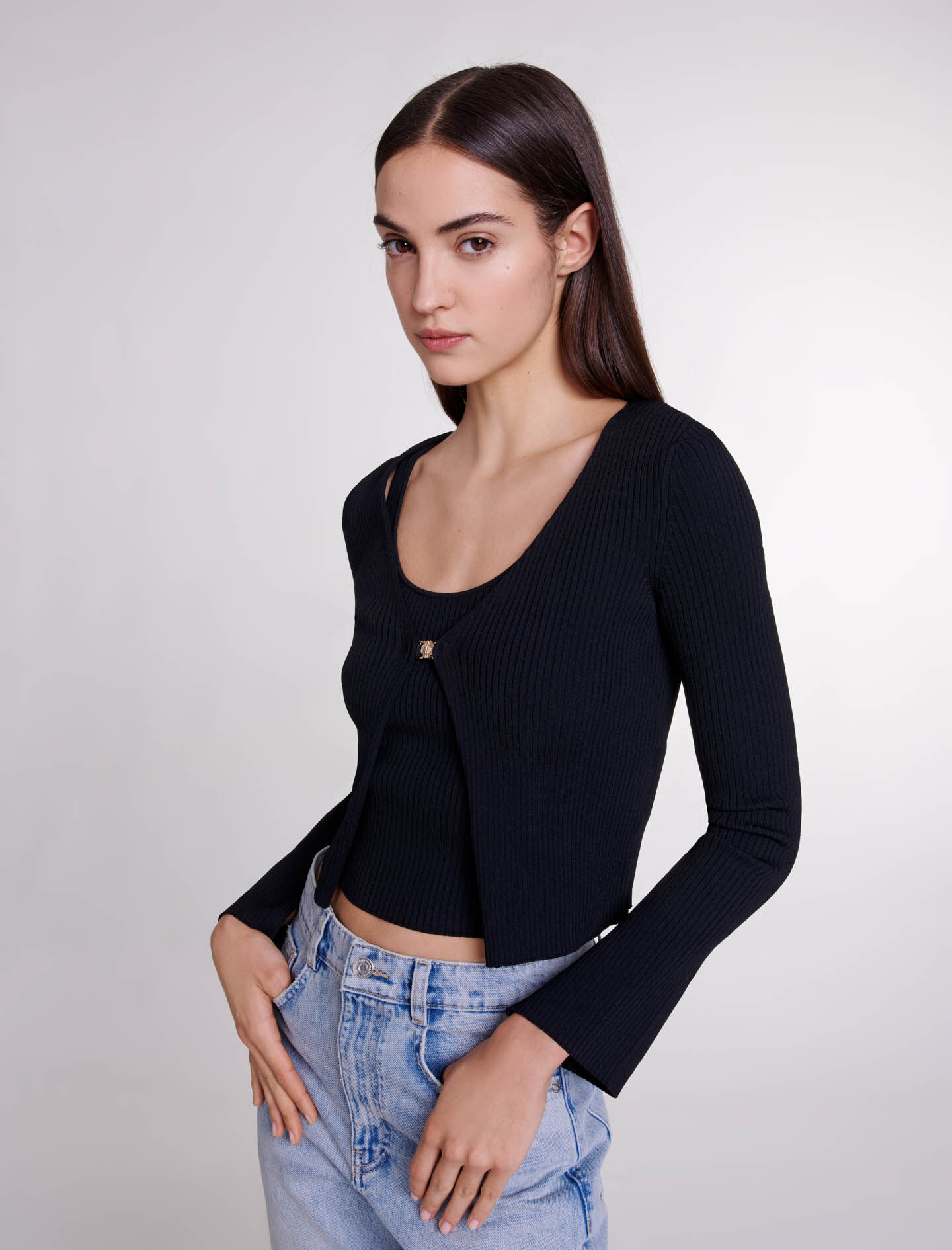 トップス Emma knit flare cardigan set black Black Cable Knit Emma Cardigan | Pomander Place