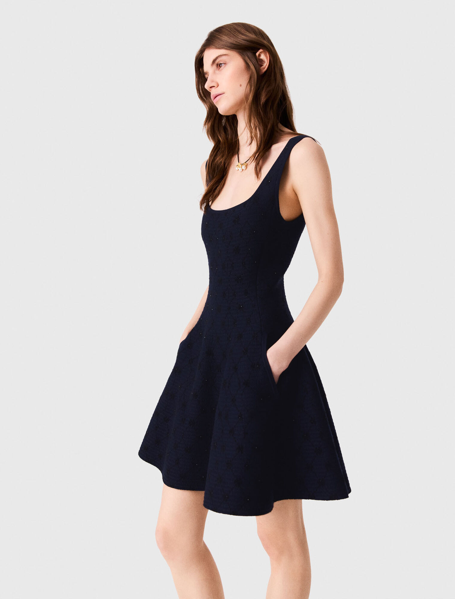Short jacquard skater dress