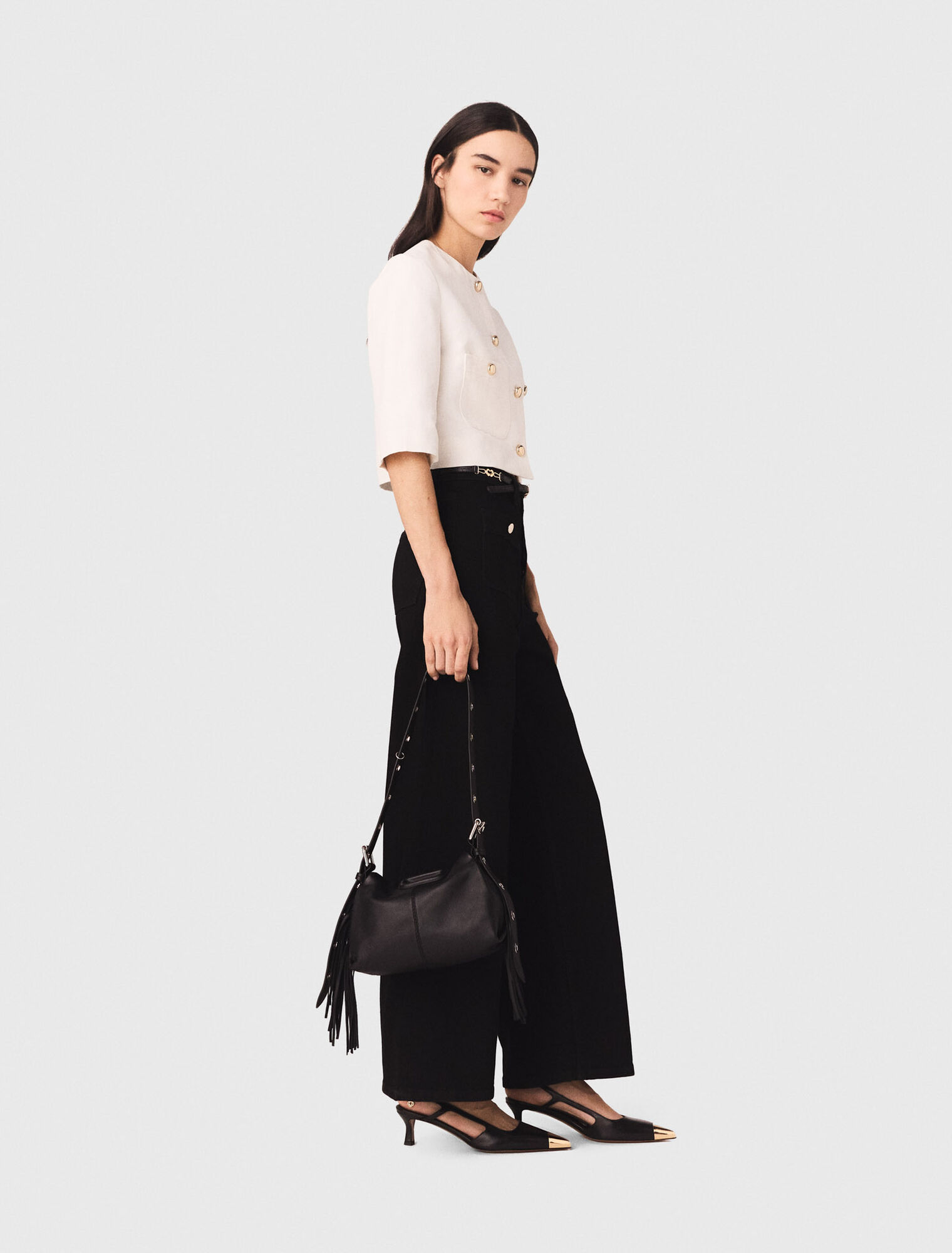 Straight-leg jeans with patch pockets