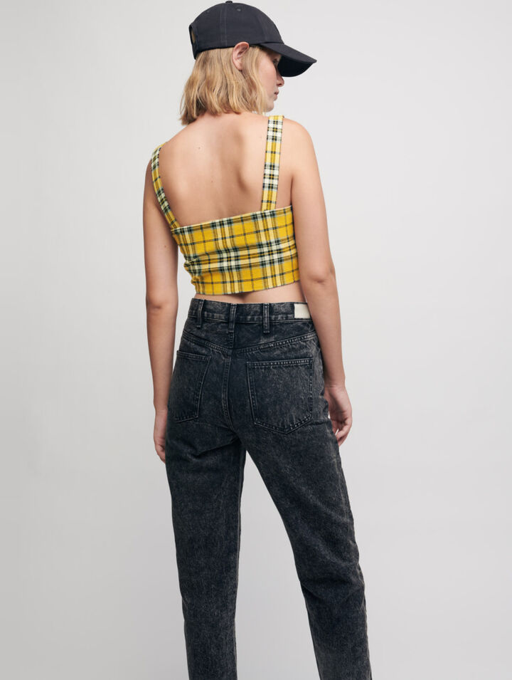 Tartan plaid crop top