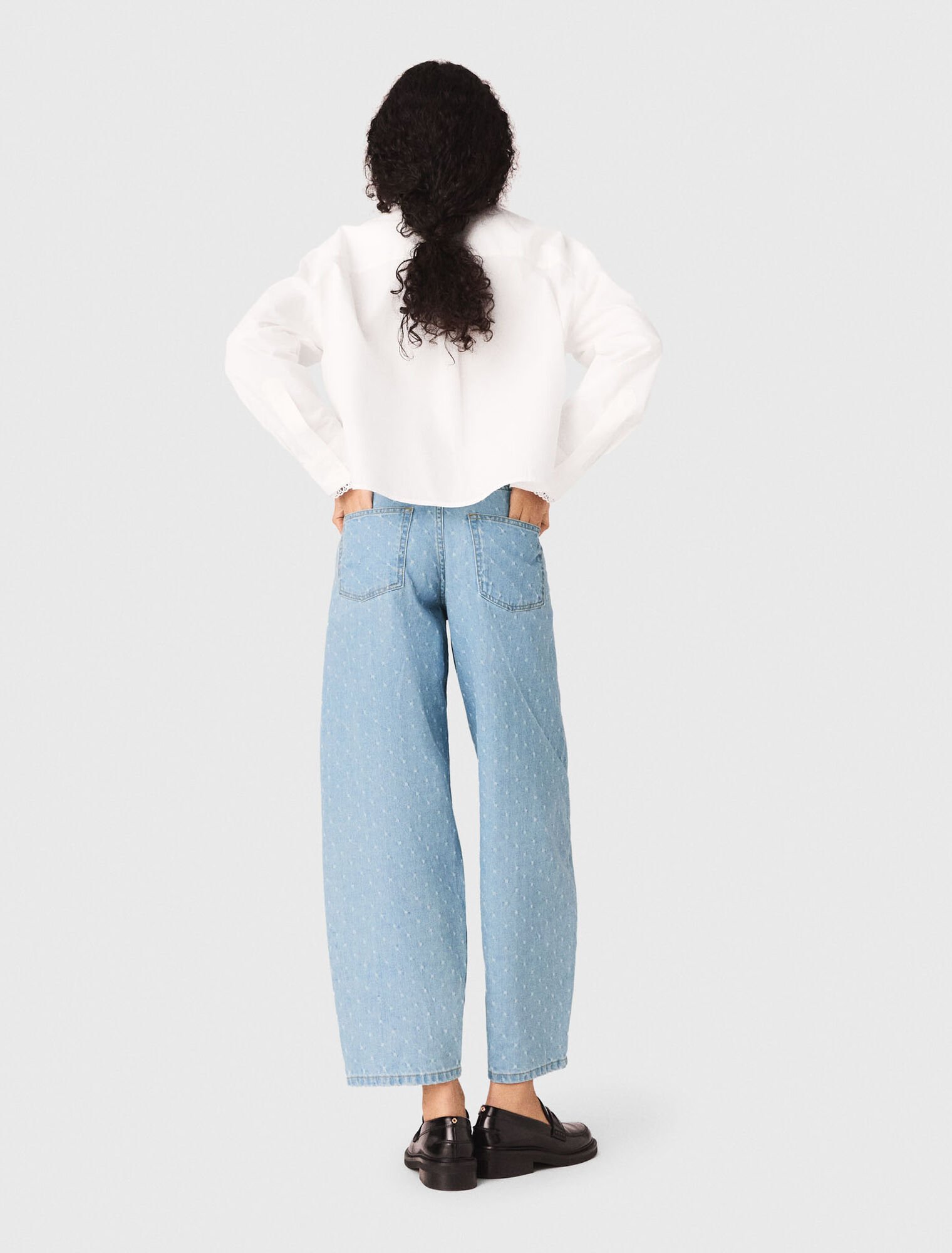 Textured balloon jeans