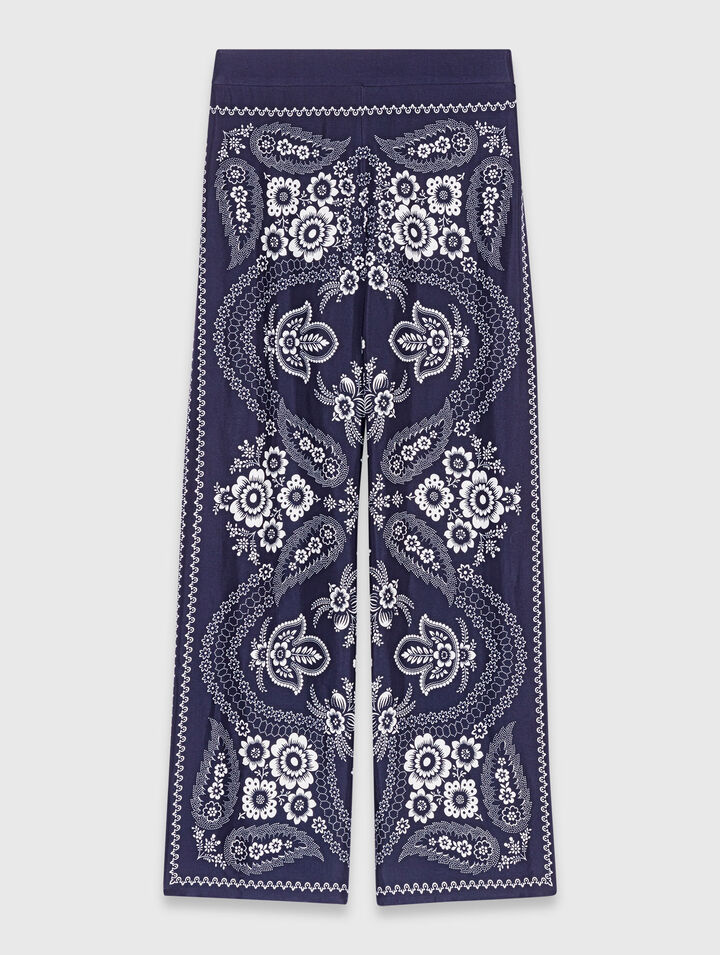 Flowing print trousers