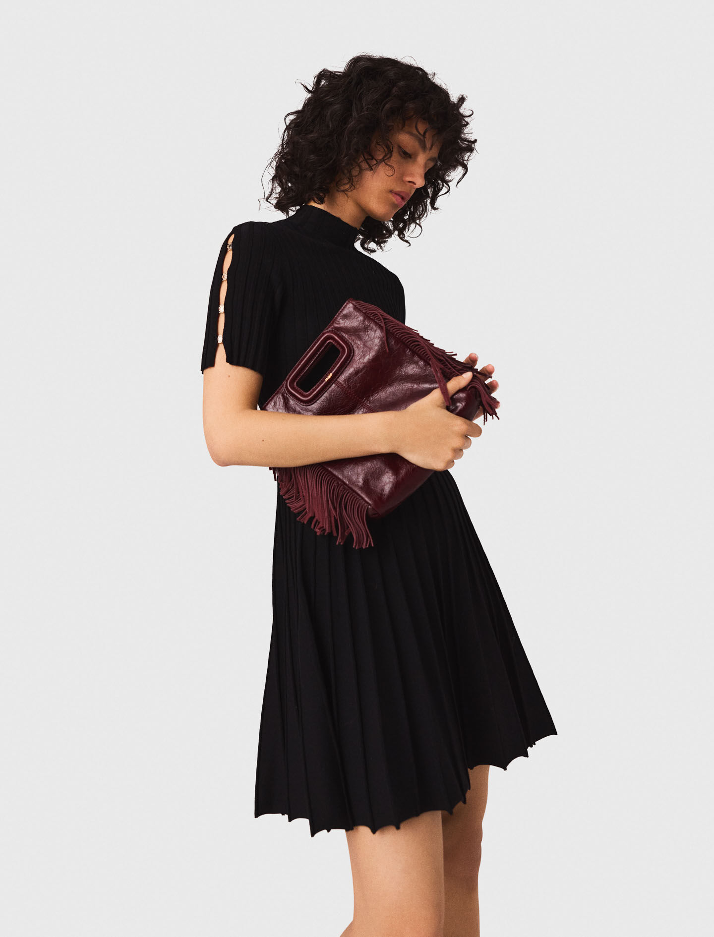 Short knit dress Black / Gray for Women | Maje