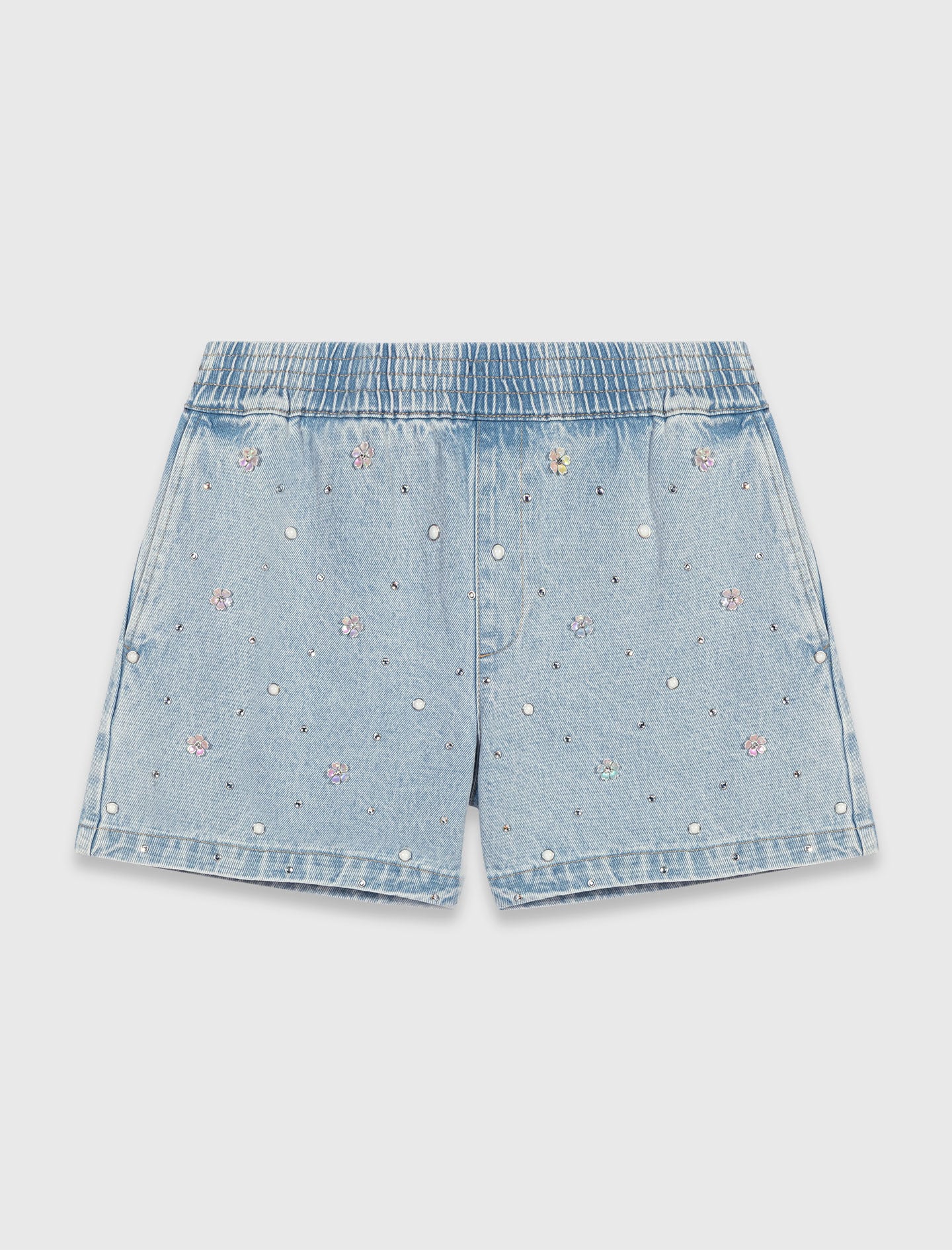 Floral denim shorts 7