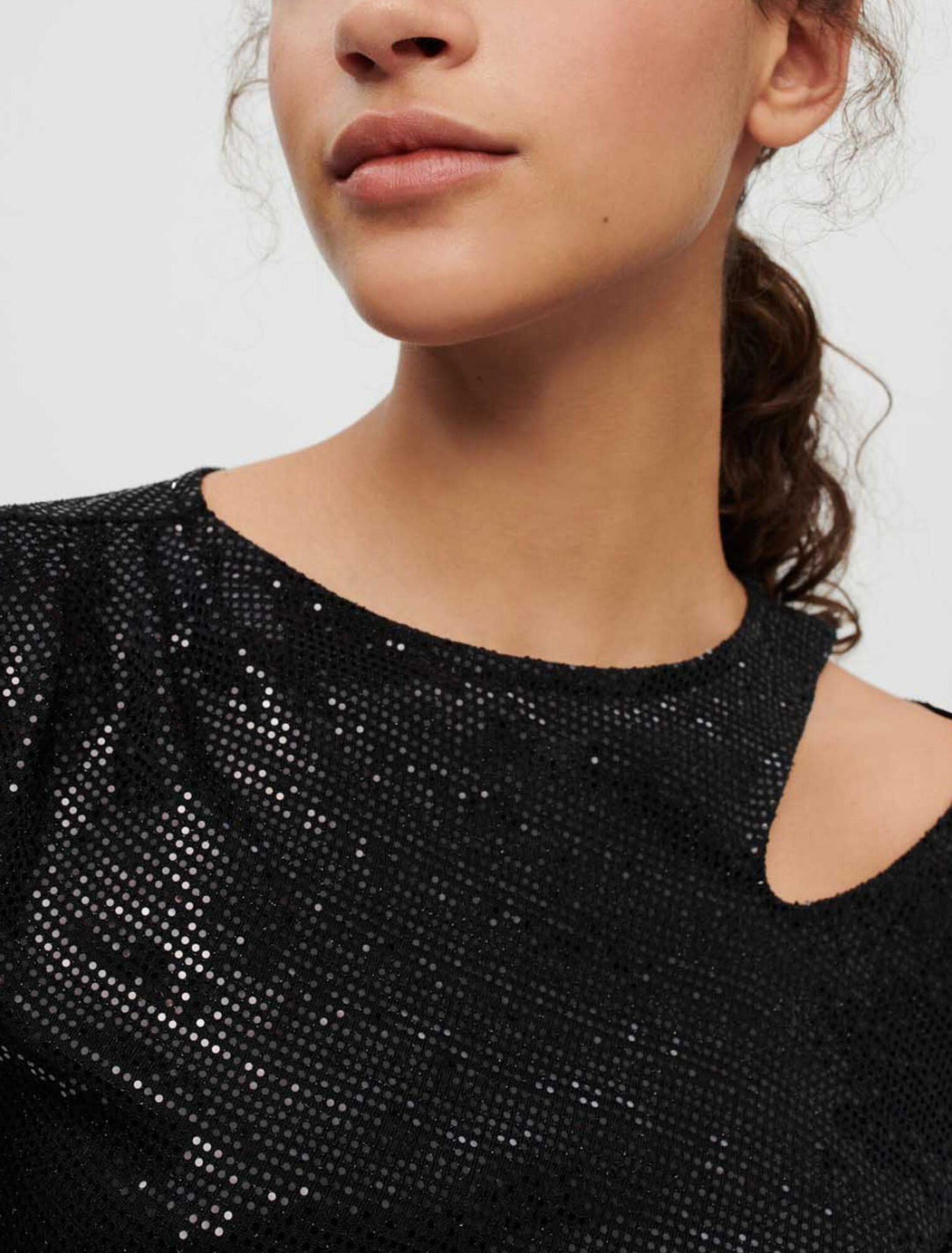 Long dress with black glitter
