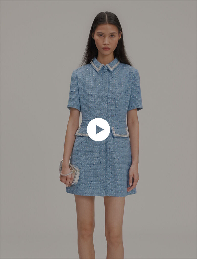 TWEED DRESS 150水色 Tweed mini dress – Kalmanovich EN