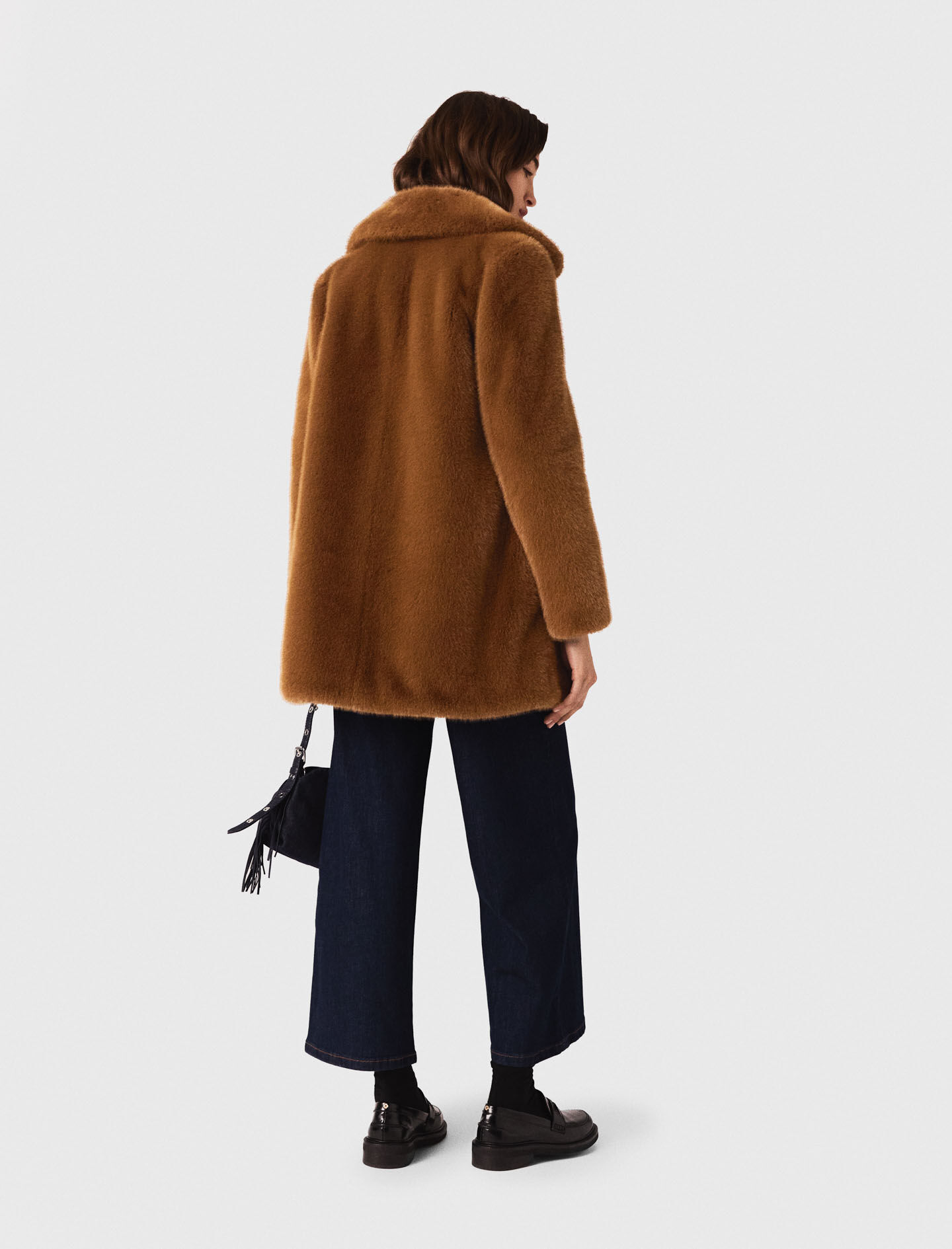 Mid-length faux fur coat Brown for Women | Maje