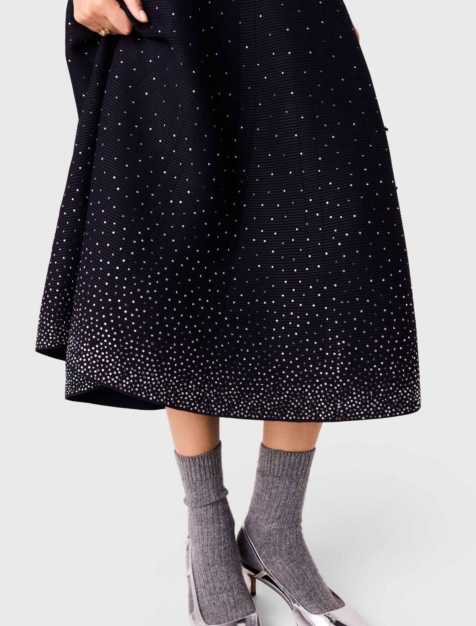 Rhinestone knit maxi dress