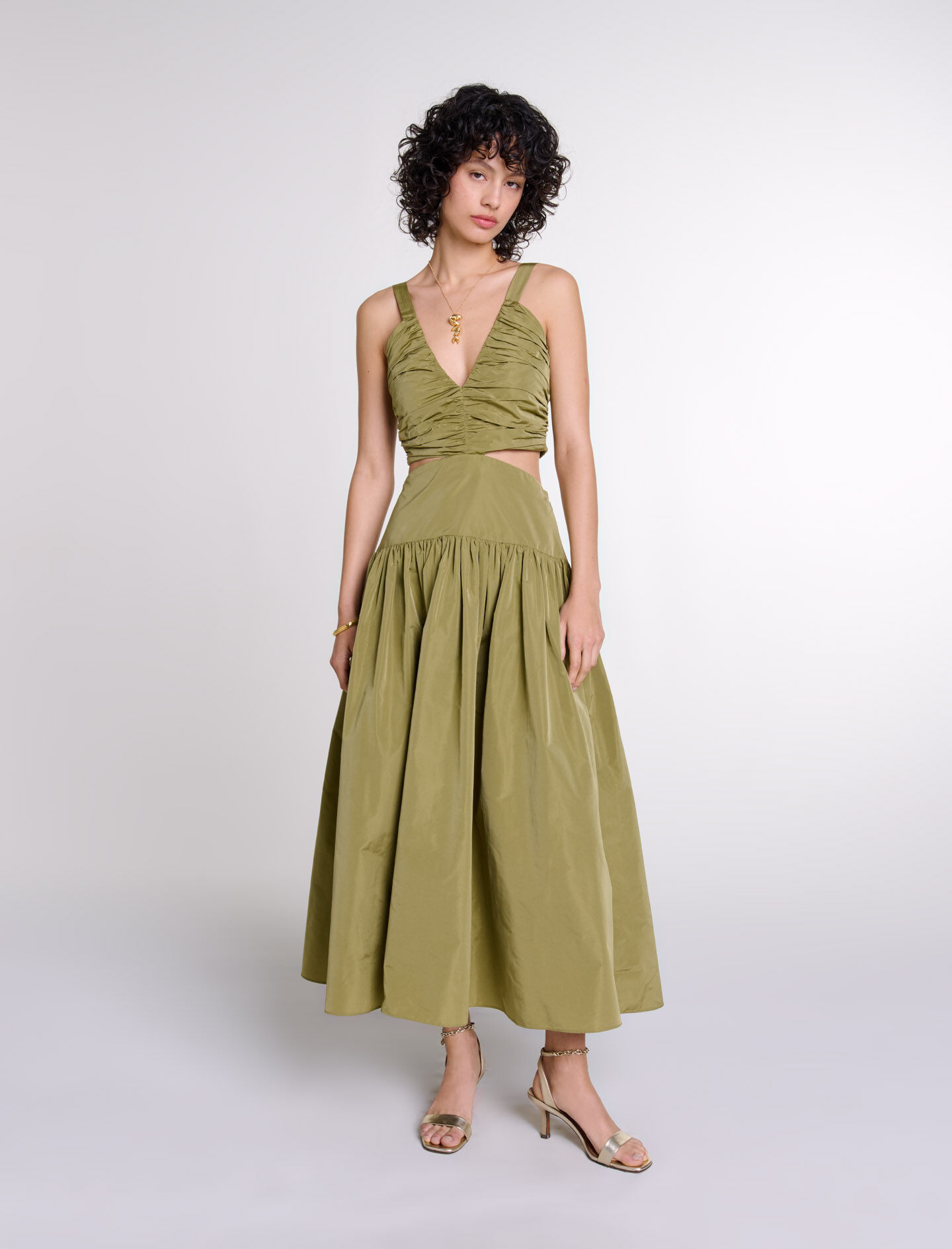 Cutaway taffeta dress Maxi dresses Maje
