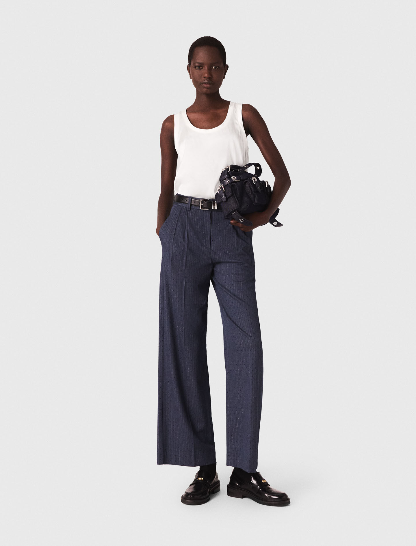 Silk tank top White for Women | Maje