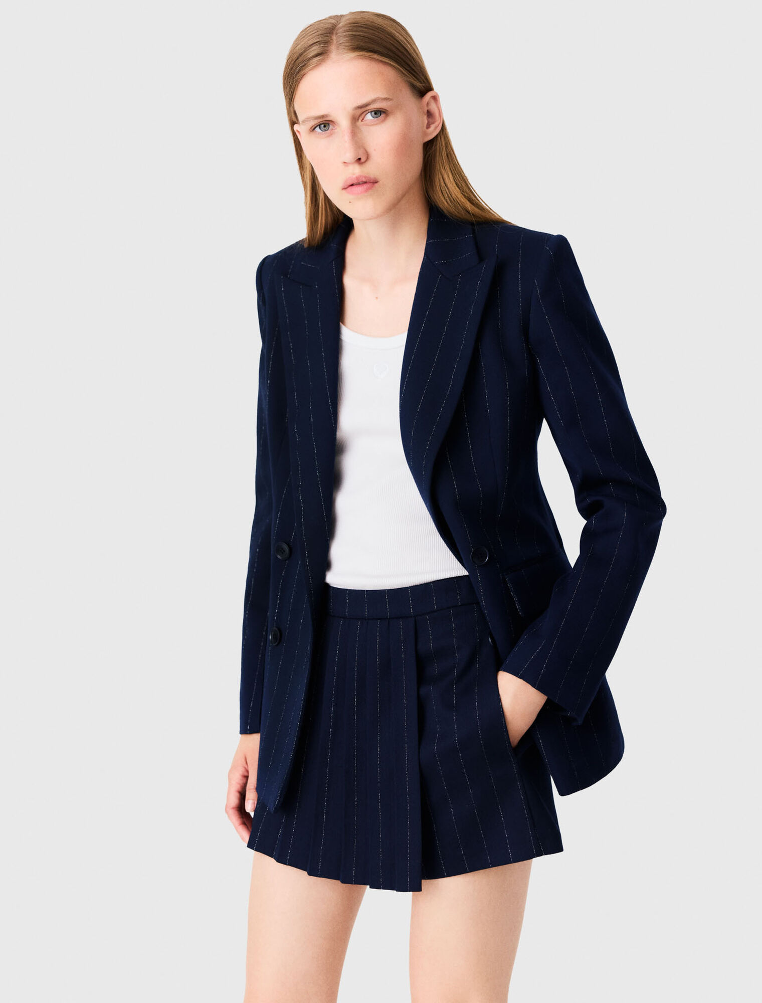 Tailored shorts with lurex