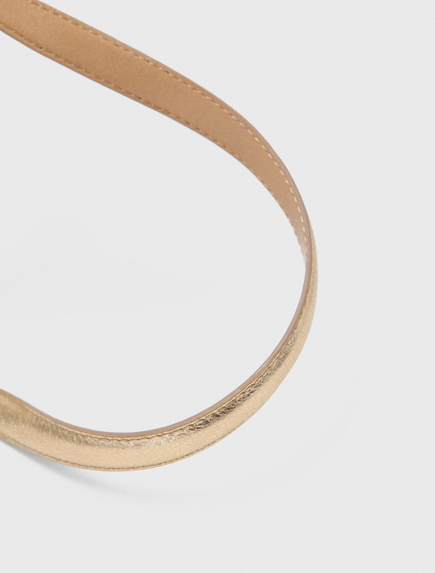 Slim metallic leather belt