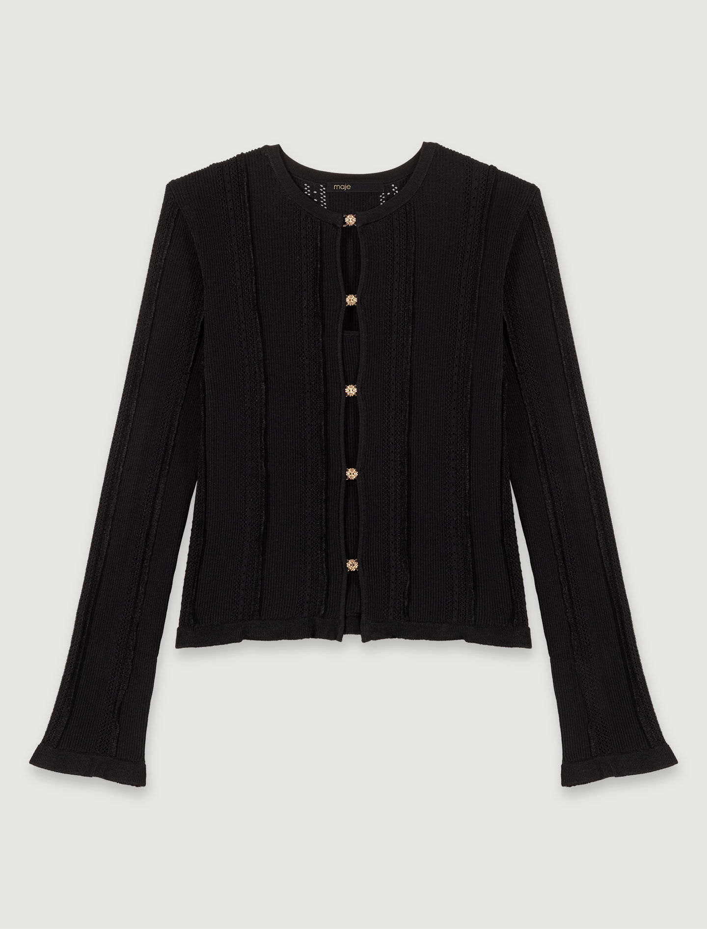 2-in-1 cardigan Black / Gray for Women | Maje