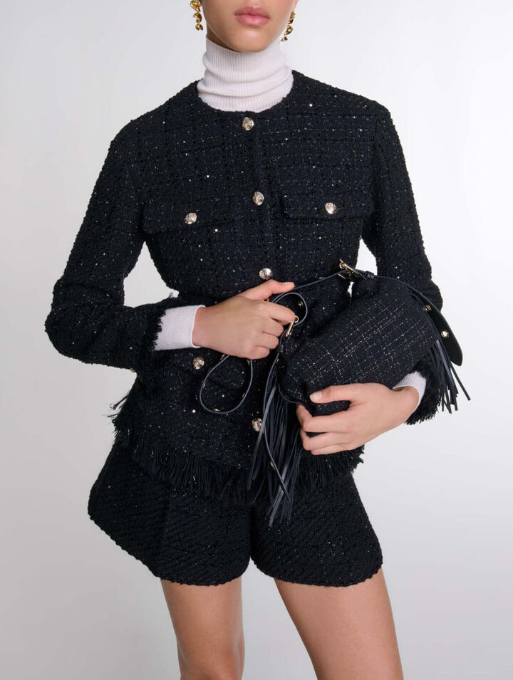 Sequinned tweed jacket