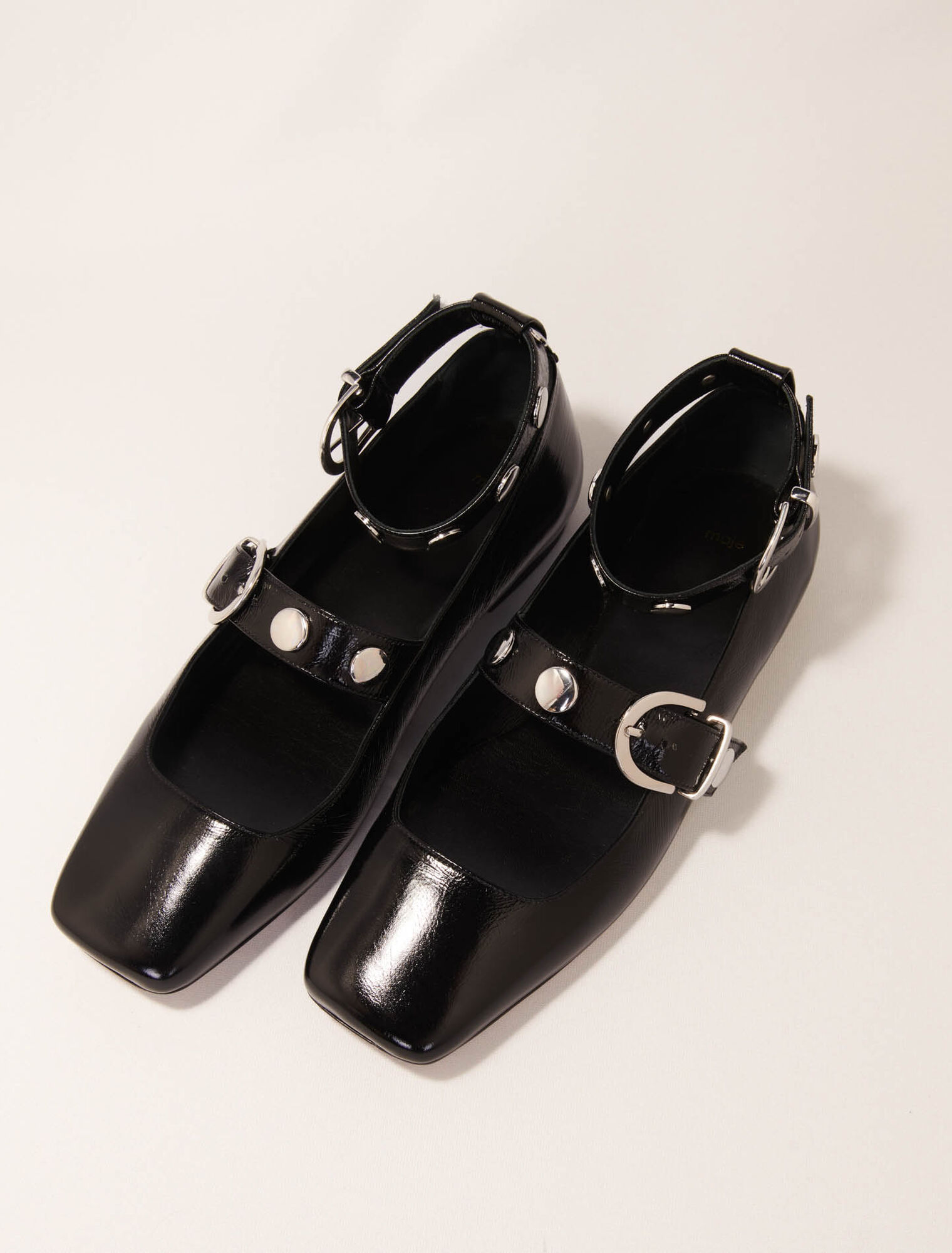 Studded leather Mary Janes