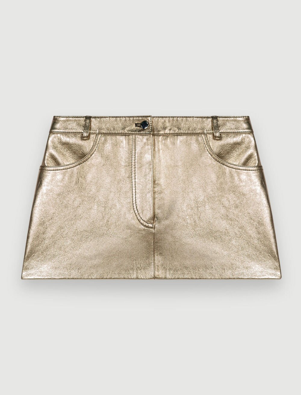 Metallic leather skirt - Offline_Skirts-Shorts | Maje