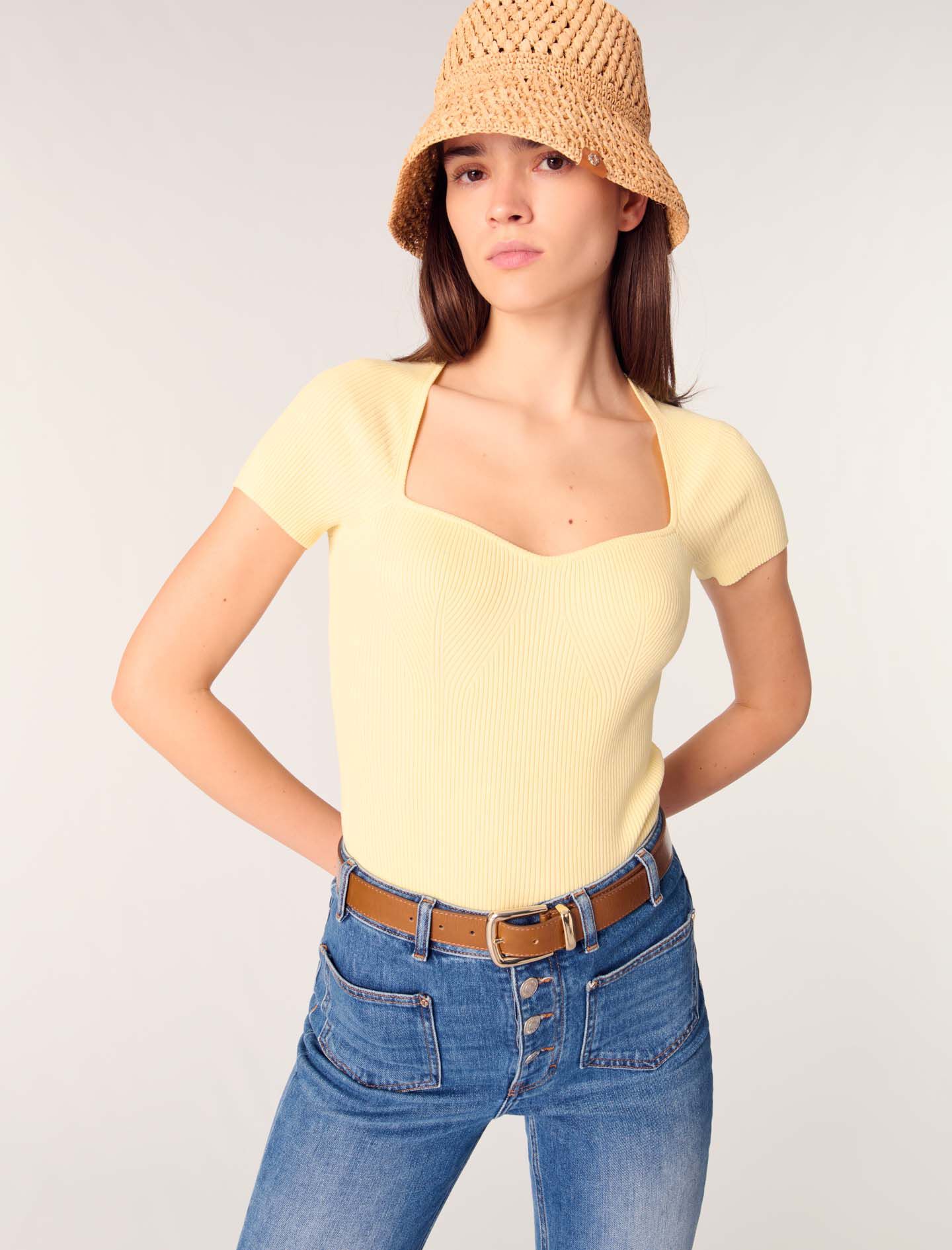【新品・未使用】muguet peplum zipper rib knit muguet peplum zipper rib knit