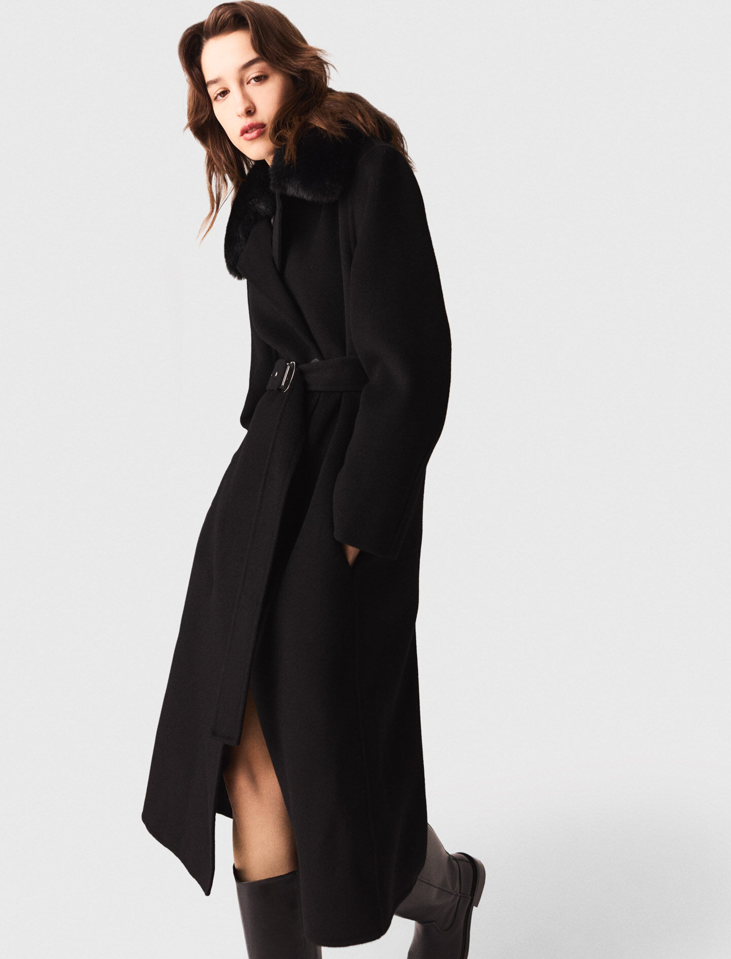 [★]CLANE UP NECK OVER DOUBLE COAT Unlined Overlock High Neck Dead End Coat – The Library 1994