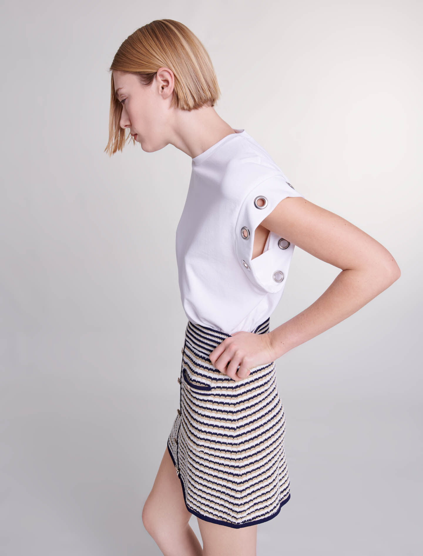Knit mini skirt