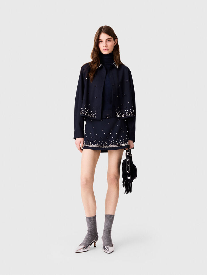 Rhinestone layered skort