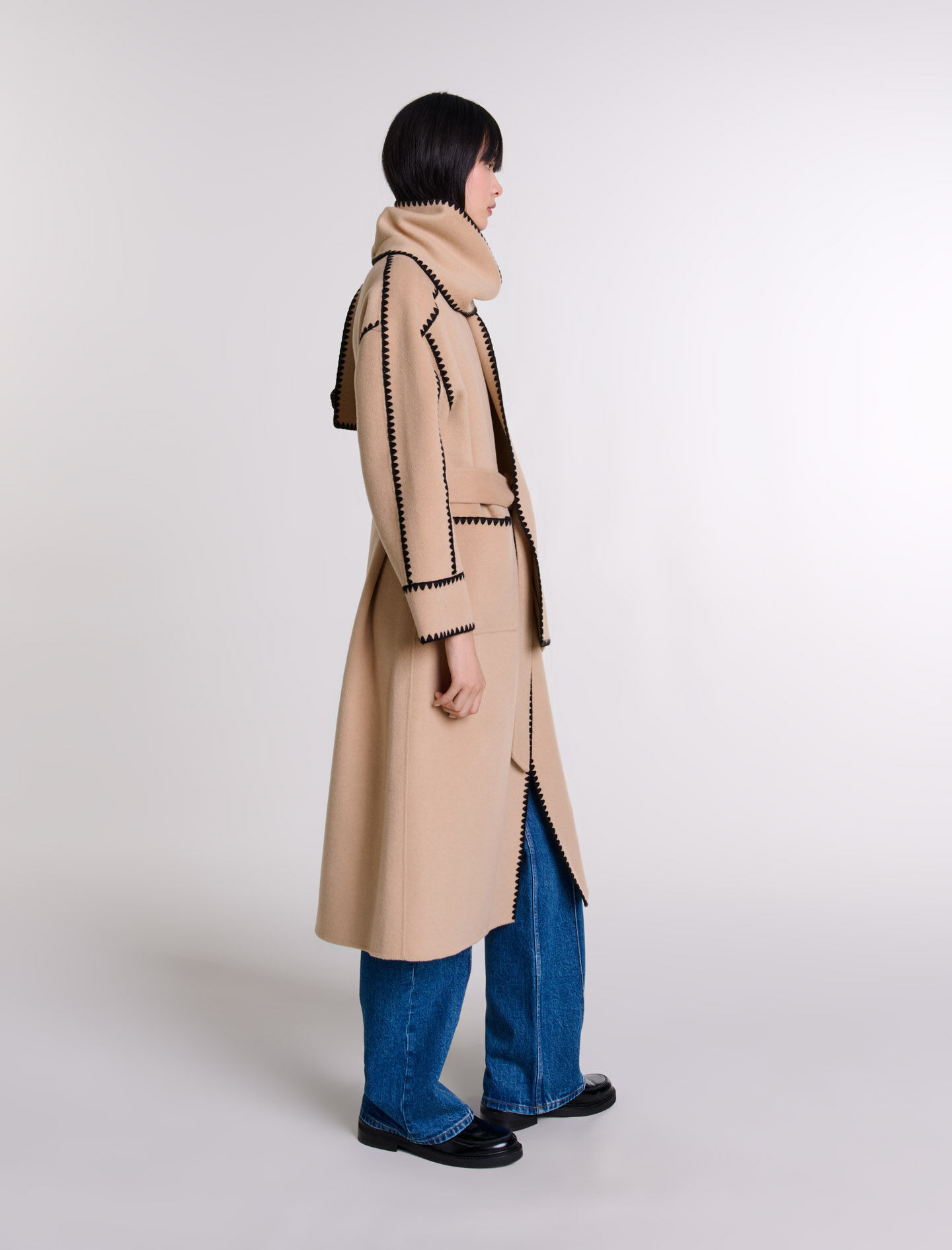 Two-tone double-faced coat - Long coats | Maje