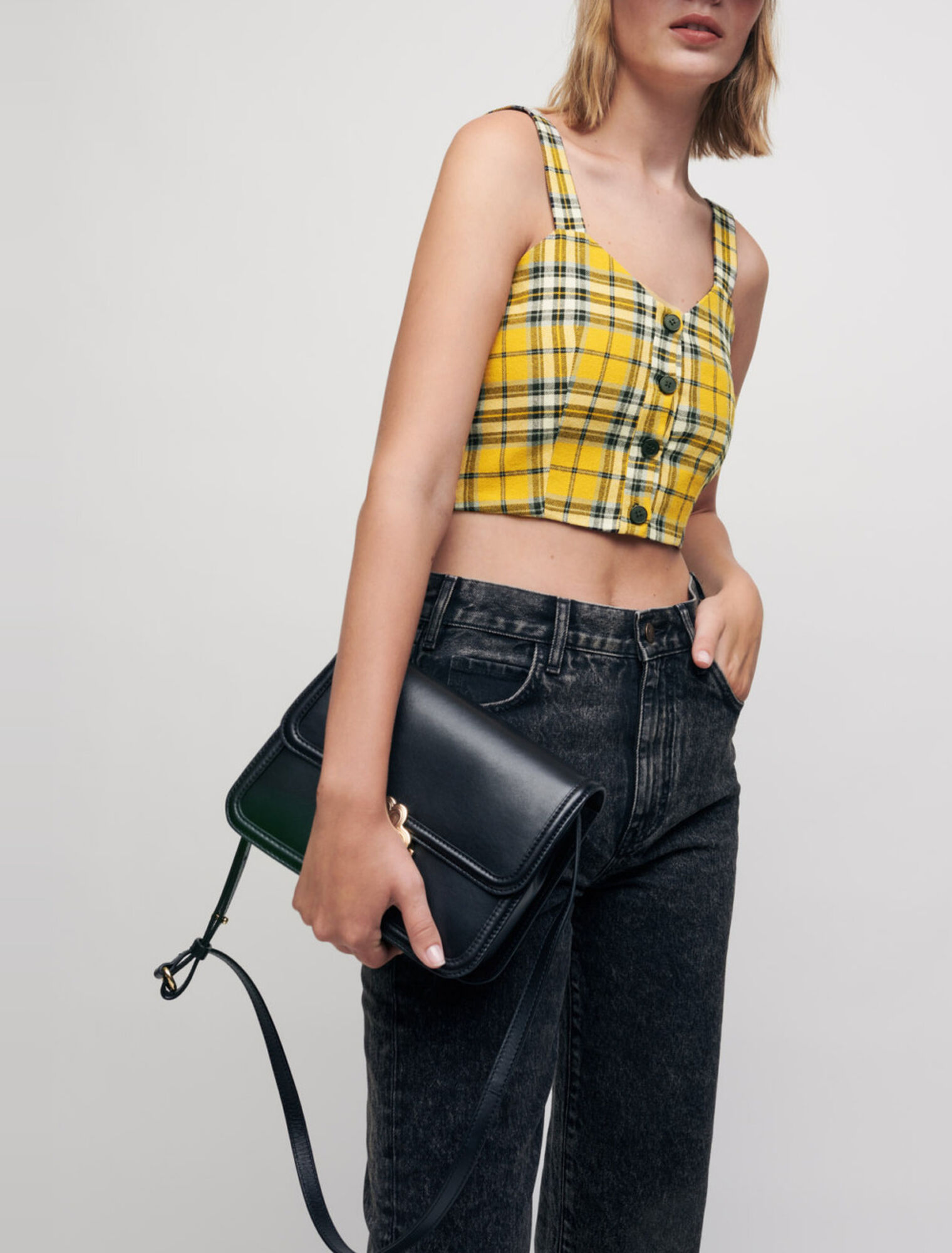Tartan plaid crop top