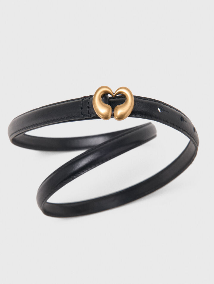 Slim leather belt