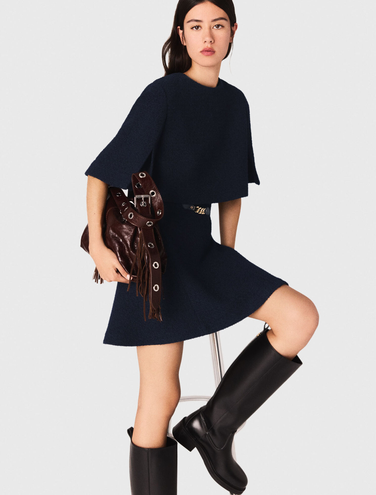 2-in-1 tweed dress