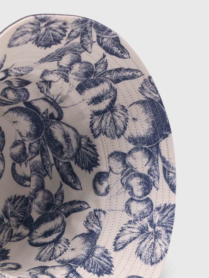 Reversible fruit print bucket hat