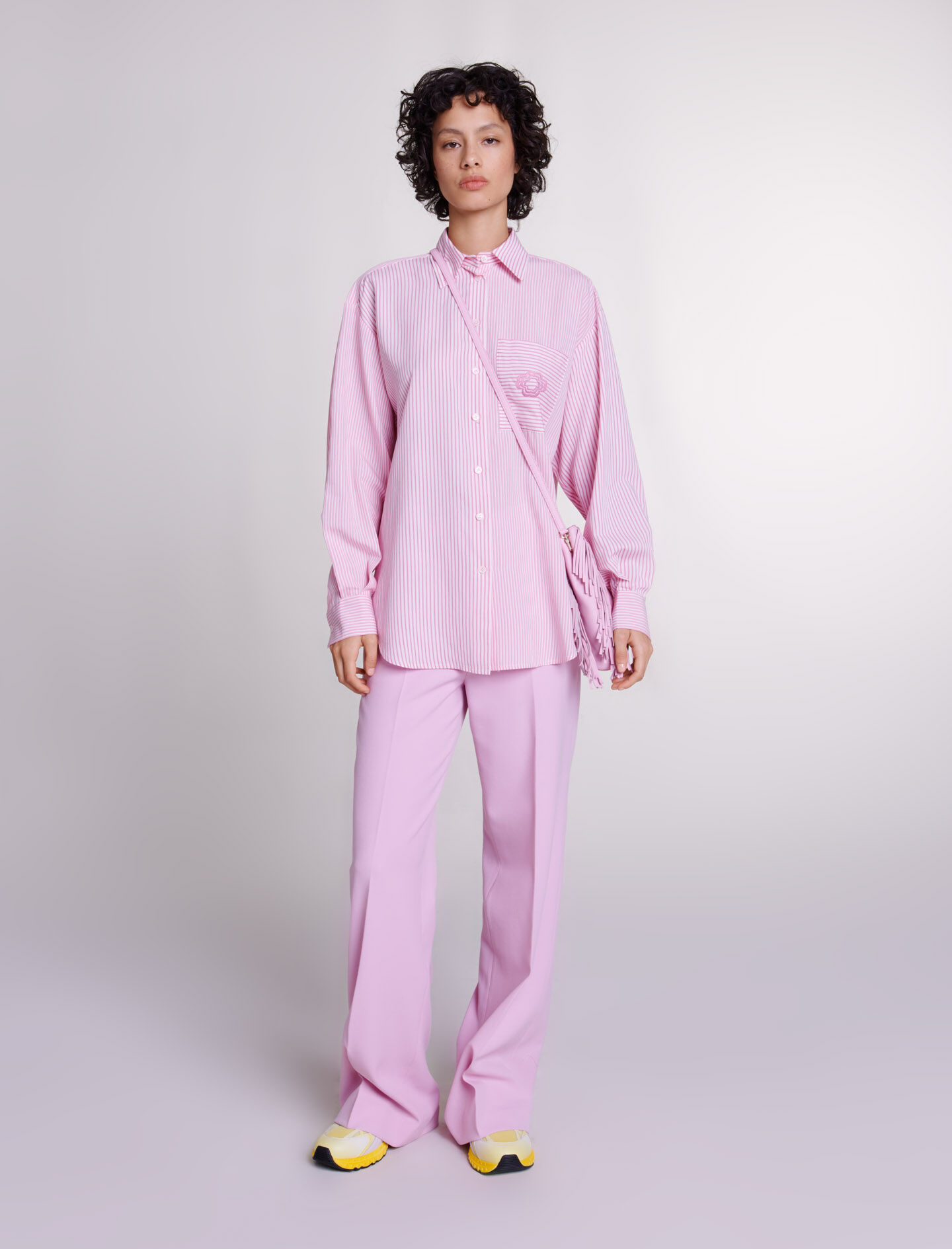 maje ストライプ 長袖シャツ サイズ1 Long stripy shirt