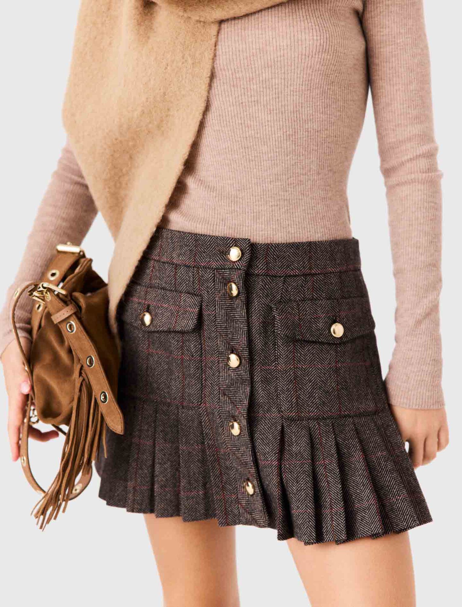 Short checked skirt