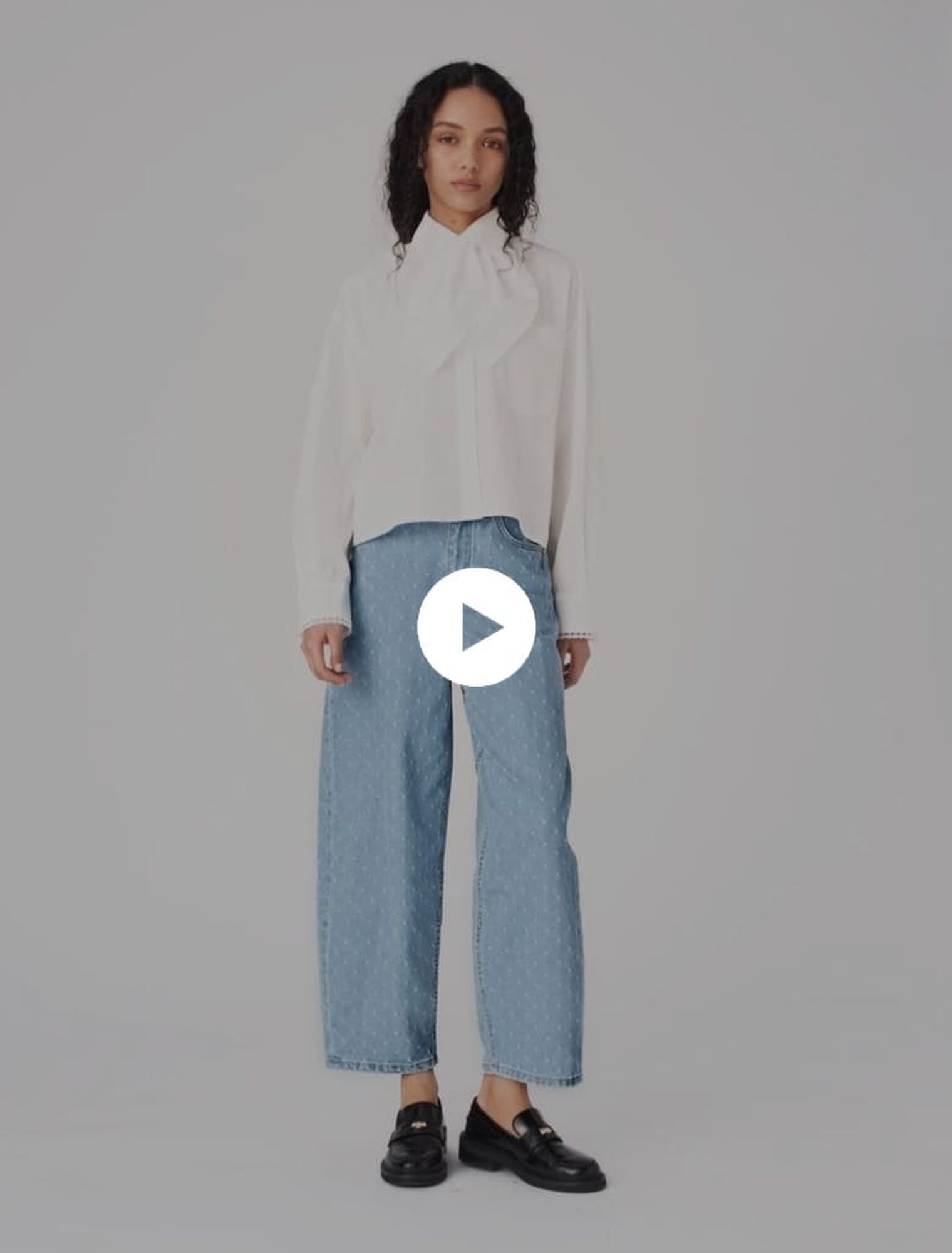 Textured balloon jeans