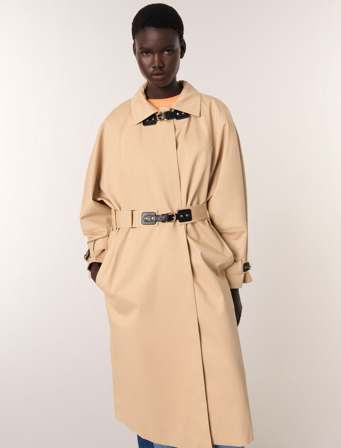   super long coat 着丈133 Xingfenly Super long knee length coat men' double breasted