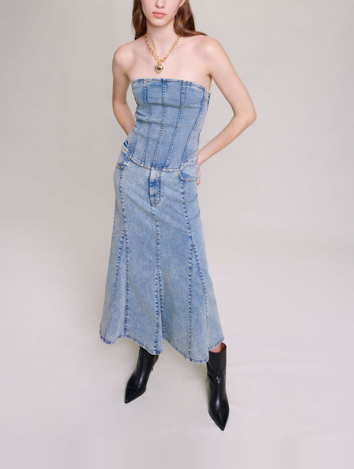 Denim bustier