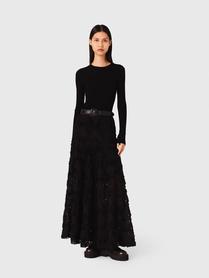 Long embroidered skirt