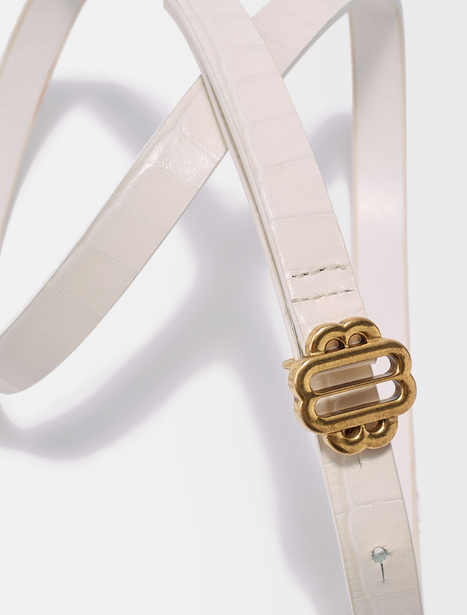 White leather belt